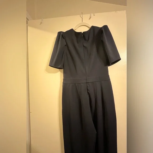 Express blue jumpsuit ruffle sleeve - Picture 7 of 10